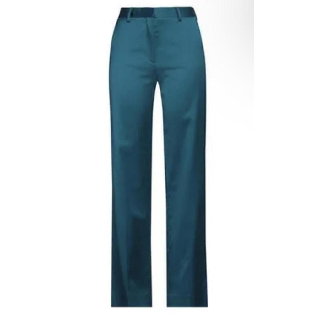 The Kooples Straight-Leg Satiny Suit Pants Women's Size S Blue